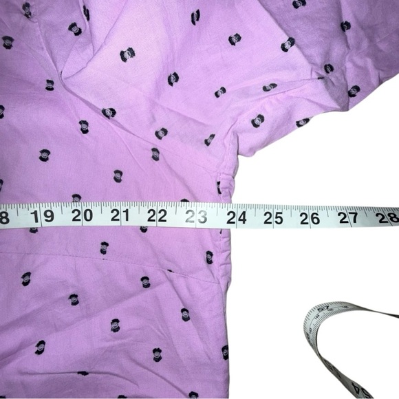 TALBOTS CLIP DOT COLLARED POPOVER - VIBRANT FLORAL 1X Purple/Navy Dots - Picture 9 of 13